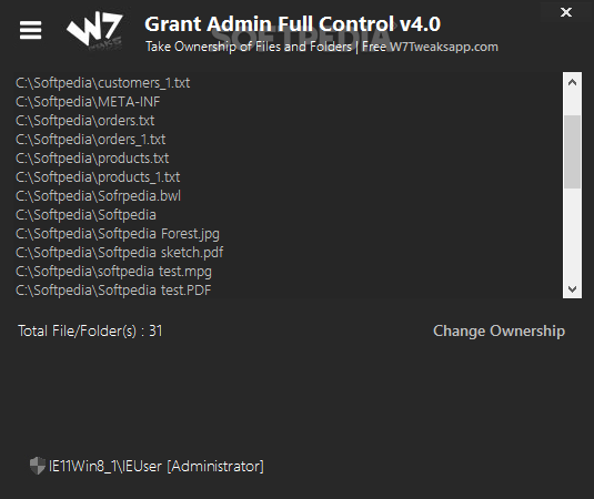 Grant Admin Full Control screenshot #0