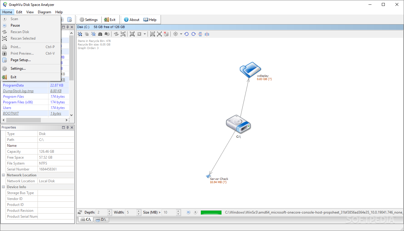 GraphVu Disk Space Analyzer screenshot #1