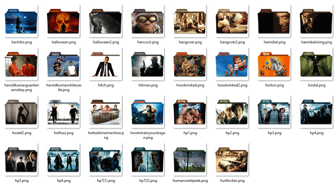 Download H Movie Folder Icon Pack