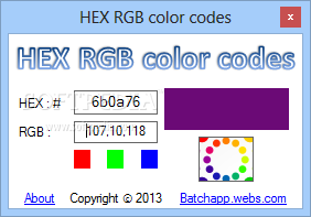 Rgb Hexadecimal Color Chart