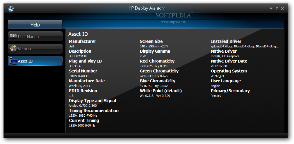 hp onscreen display utility