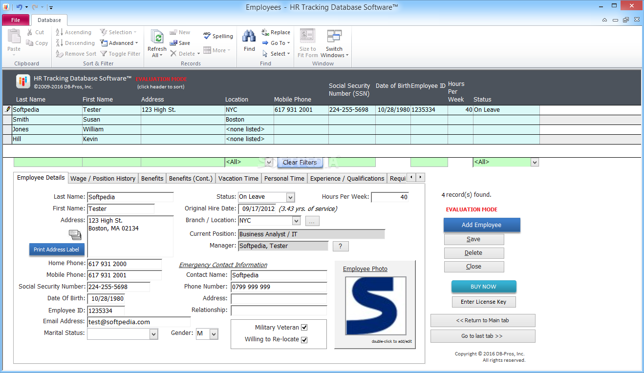 free hr employee ms access database template
