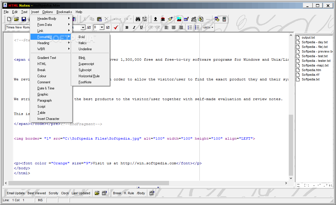 Download HTML Notes 1.19