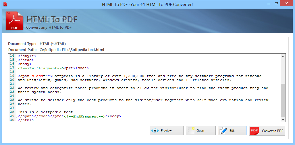 how to download html as pdf