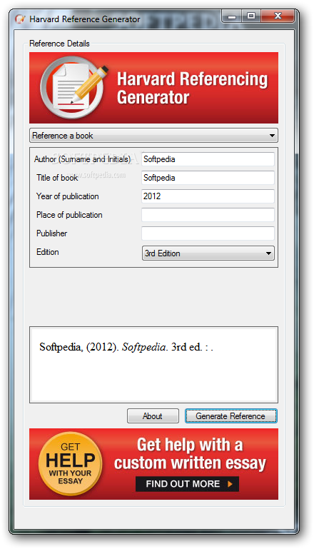 forælder kighul Styrke Harvard Reference Generator 1.0 (Windows) - Download & Review