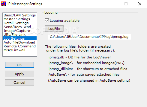 attachment not going in ip messenger