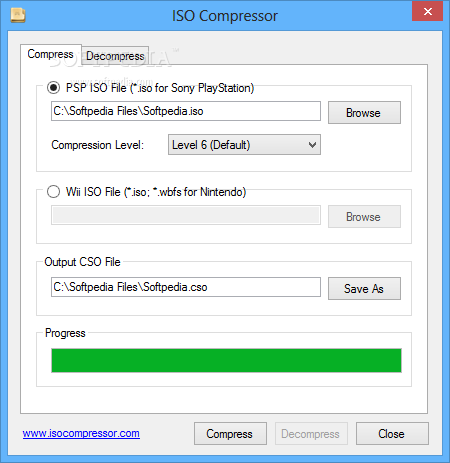 Leegte kern opstelling ISO Compressor (Windows) - Download & Review