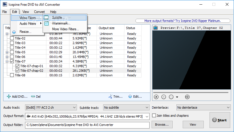 Criatura Amperio Interesar Icepine Free DVD to AVI Converter 2.02 (Windows) - Download & Review