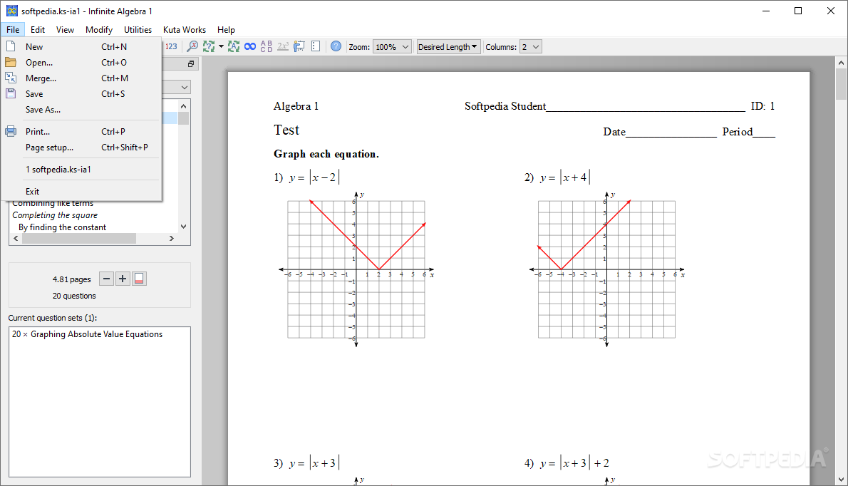 Infinite Algebra 1 screenshot #1