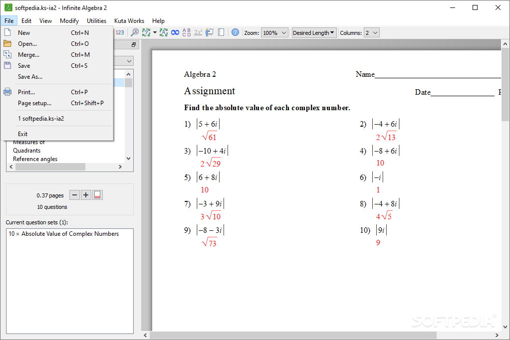 Infinite Algebra 2 screenshot #1