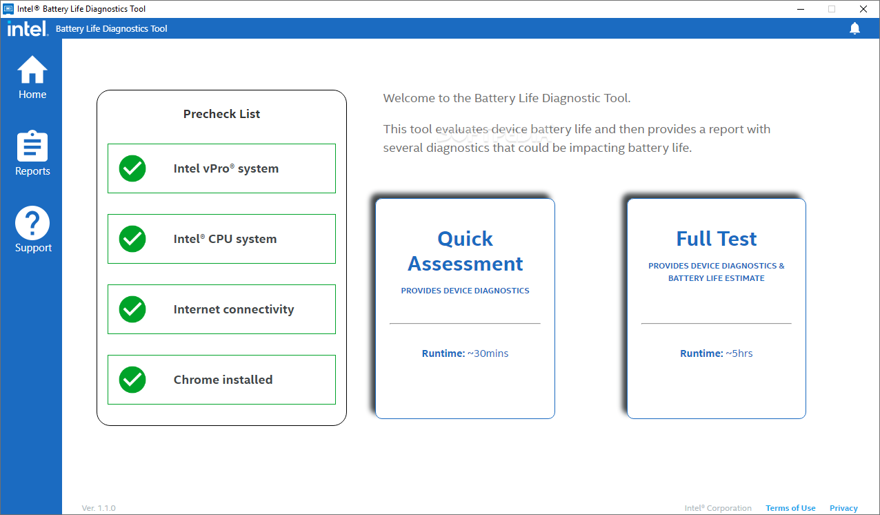 Intel Battery Life Diagnostic Tool screenshot #0