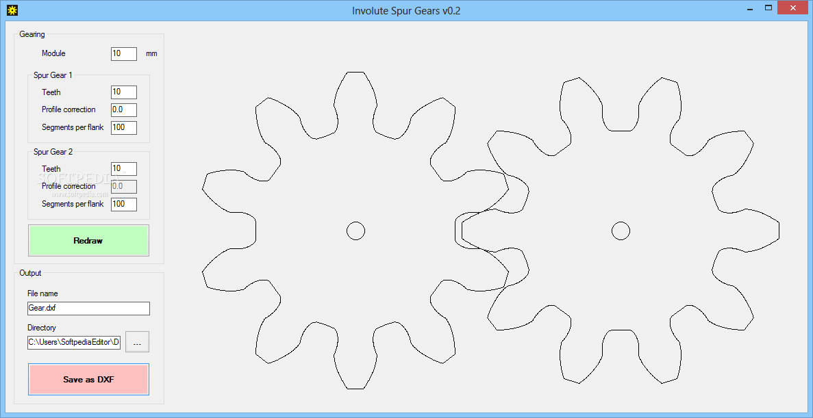 Drawing of spur gear in autocad