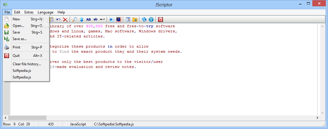 JScriptor screenshot #1