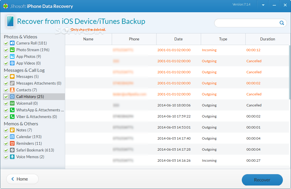 jihosoft iphone data recovery completo