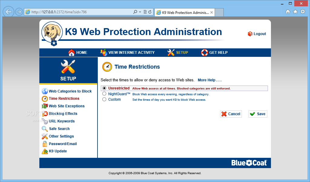 k9 web protection not working on new user
