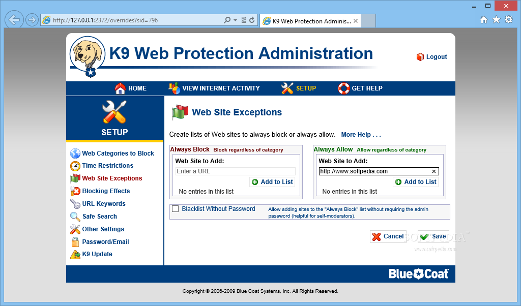 software k9 web protection