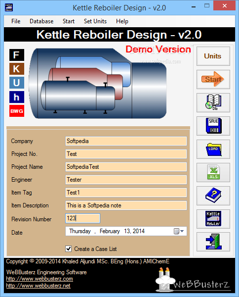Kettle Reboiler Design screenshot #0