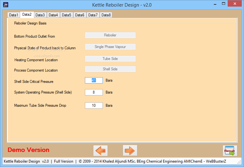 Kettle Reboiler Design screenshot #3
