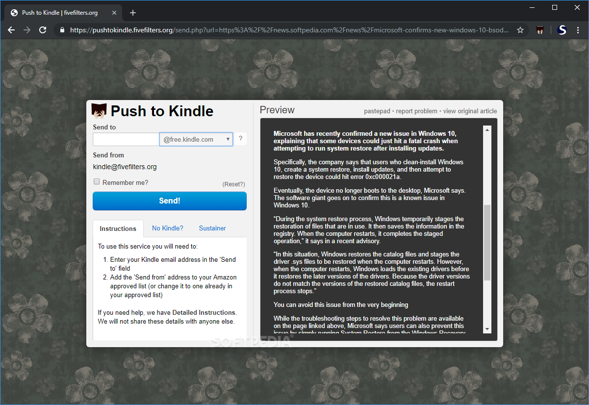 Download Push to Kindle for Chrome (Windows) Free