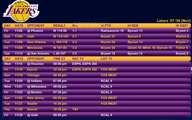 La Lakers Schedule 2022 23 Download L.a. Lakers Nba Schedule 1.4