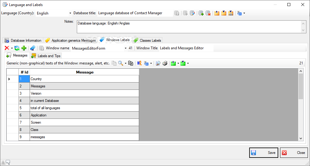 Labels & Messages Editor screenshot #4