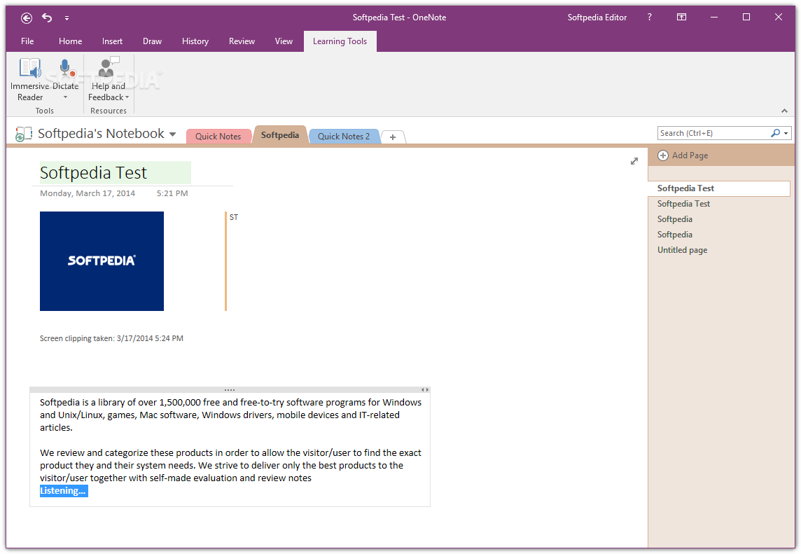 onenote learning tools for mac