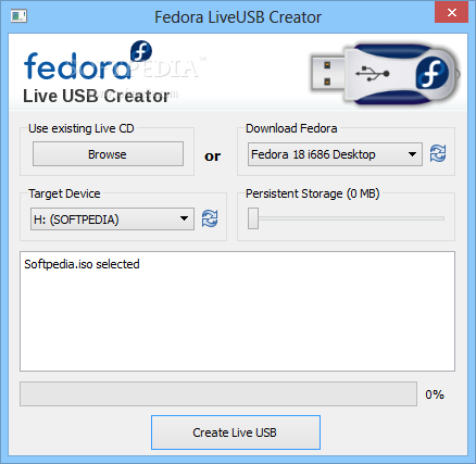 Fedora LiveUSB Creator 3.12.0 - Download