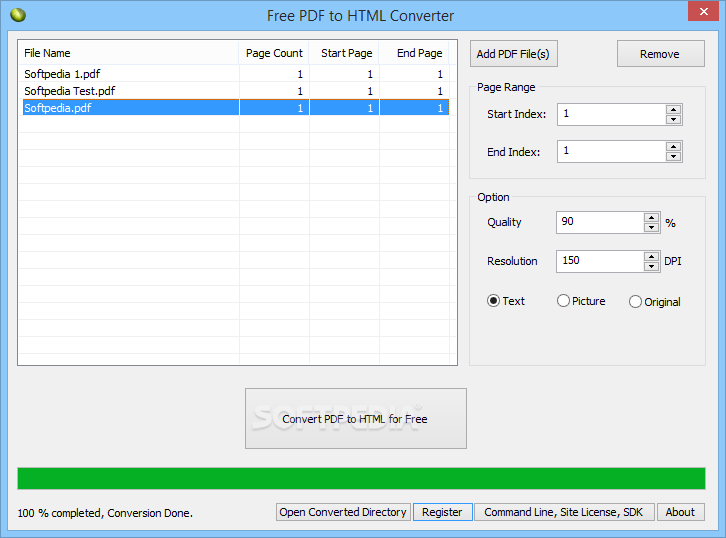 Html to pdf converter free download