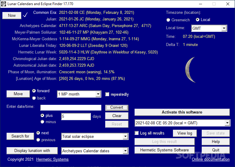 Lunar Calendars and Eclipse Finder screenshot #0