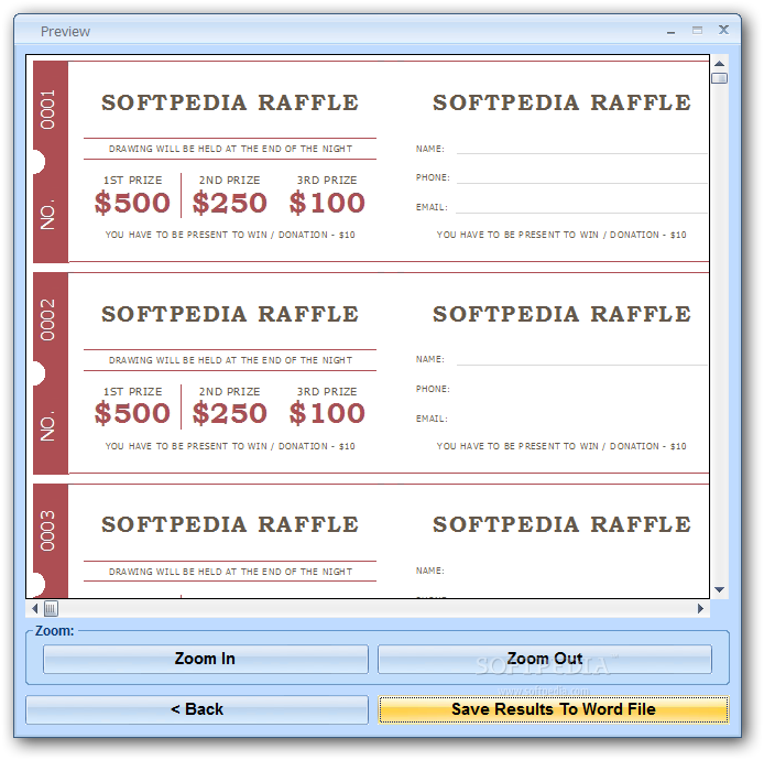 avery raffle ticket software