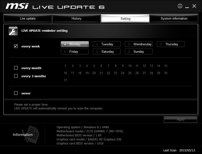 MSI Live Update screenshot #4