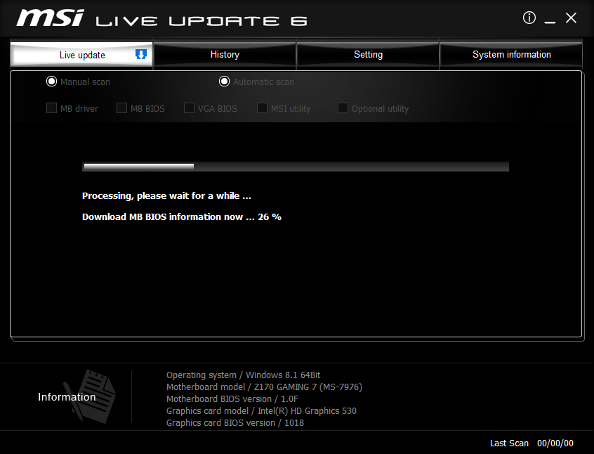 MSI Live Update screenshot #1