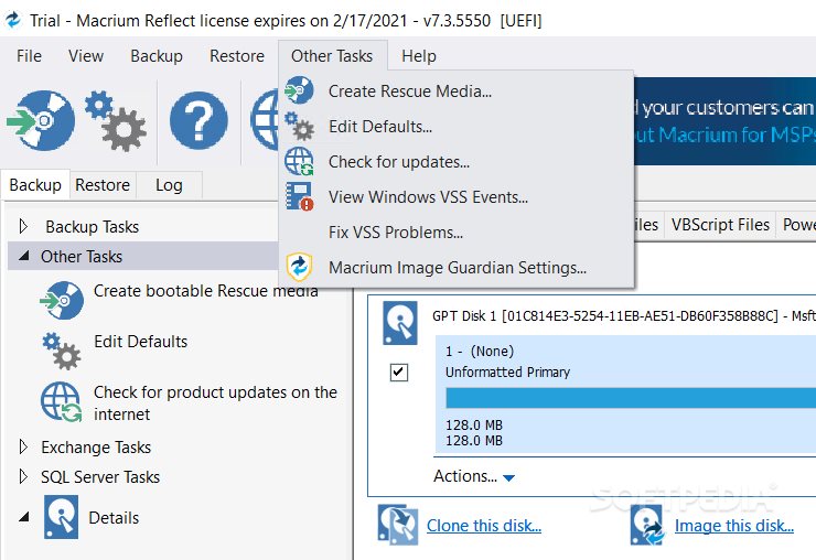 download the last version for windows Macrium Reflect Workstation 8.1.7638 + Server