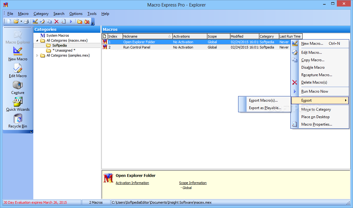 Macro Express Pro screenshot #0