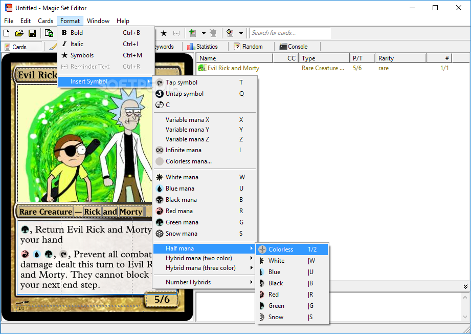 Magic Set Editor screenshot #4