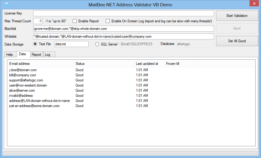 MailBee.NET Address Validator screenshot #2
