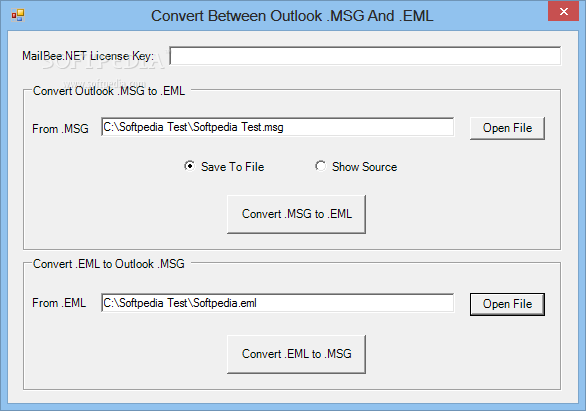 MailBee.NET Outlook Converter screenshot #1