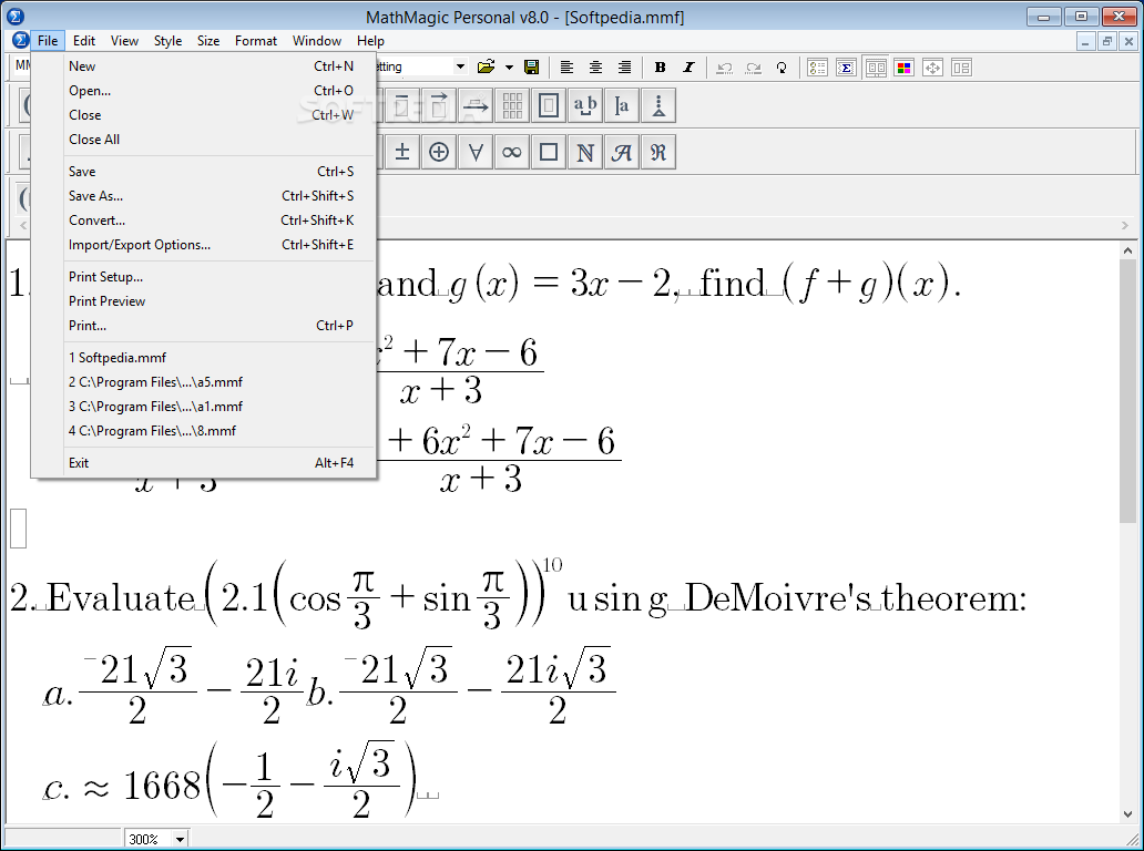 MathMagic Personal Edition screenshot #1