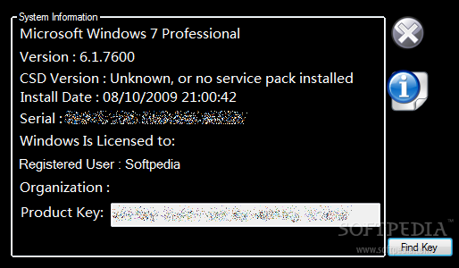 windows 7 professional product key finder free download