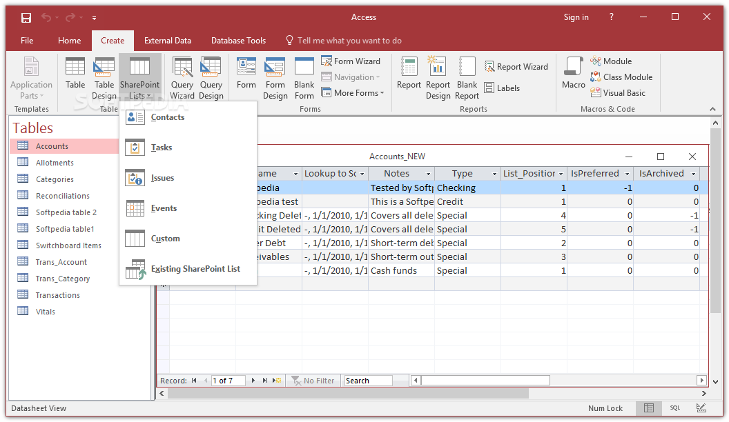 download and import sample microsoft access database
