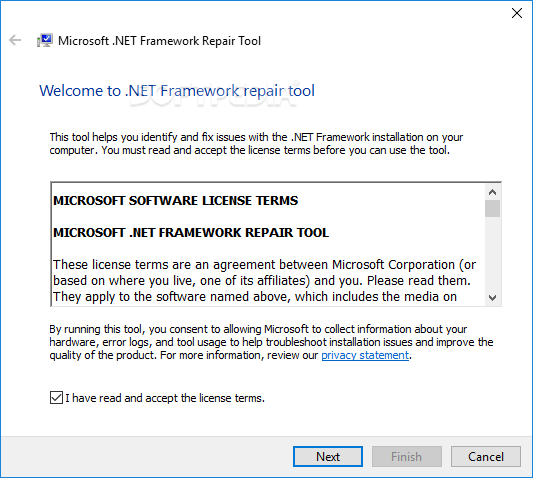 Microsoft .NET Framework Repair Tool screenshot #0