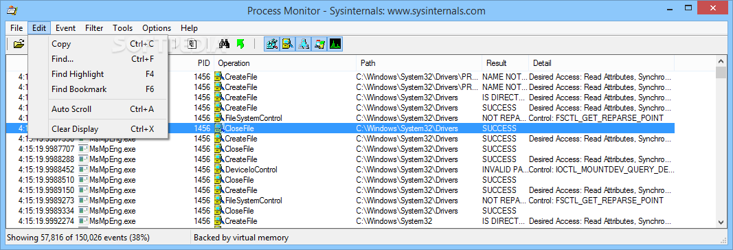 sysinternals process monitor download