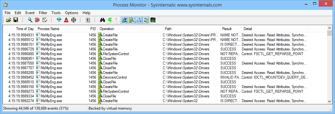 process monitor download sysinternals