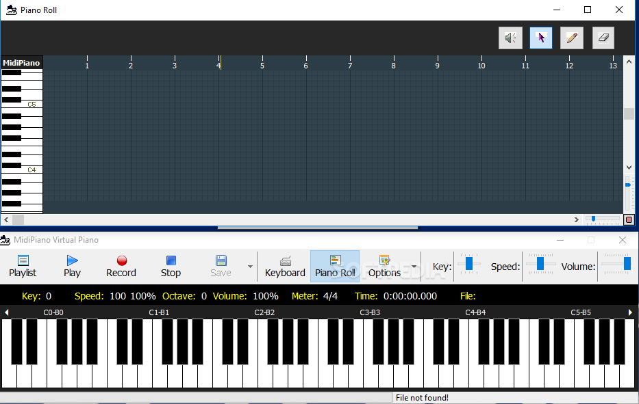 virtual midi piano keyboard synthedit