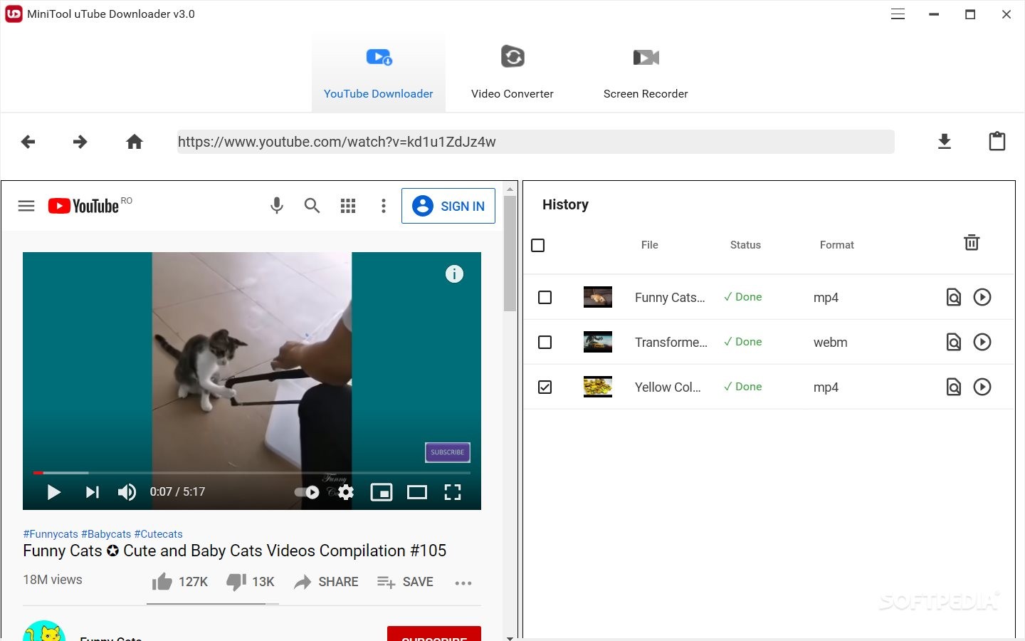 youtube downloader minitool