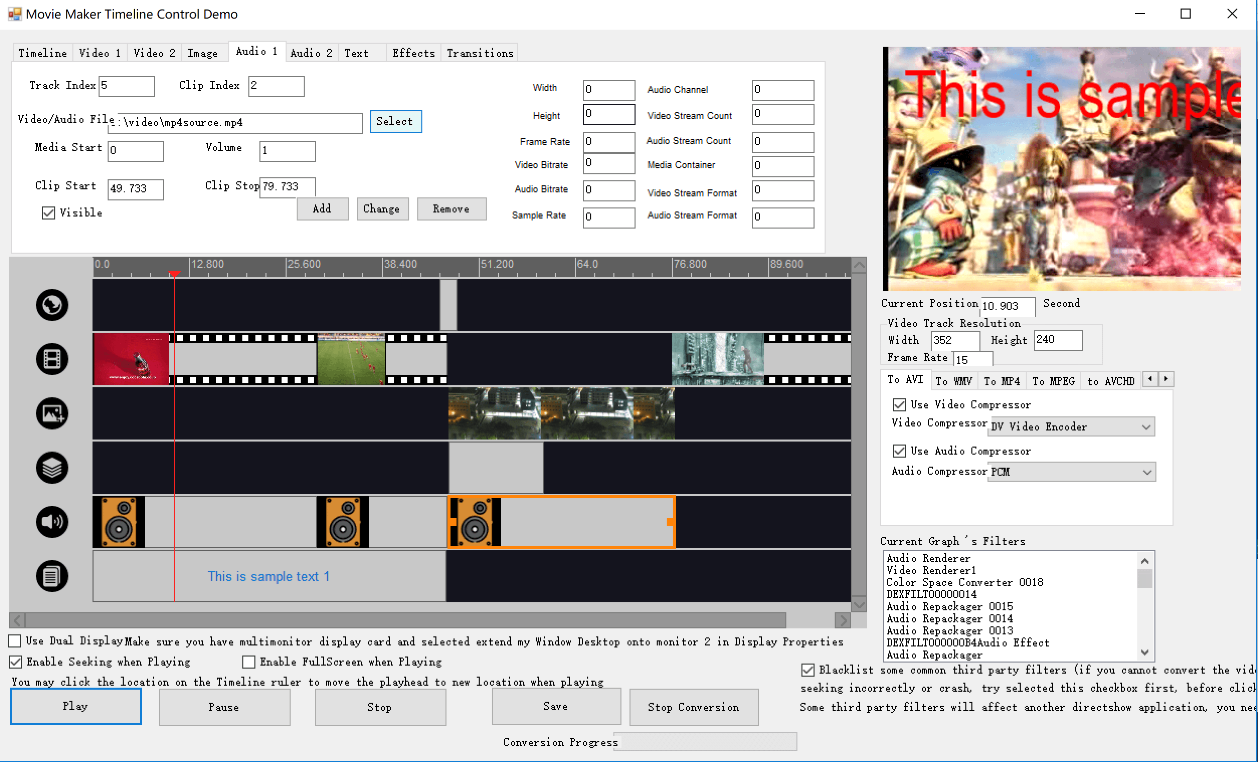 Movie Maker Timeline Control screenshot #0