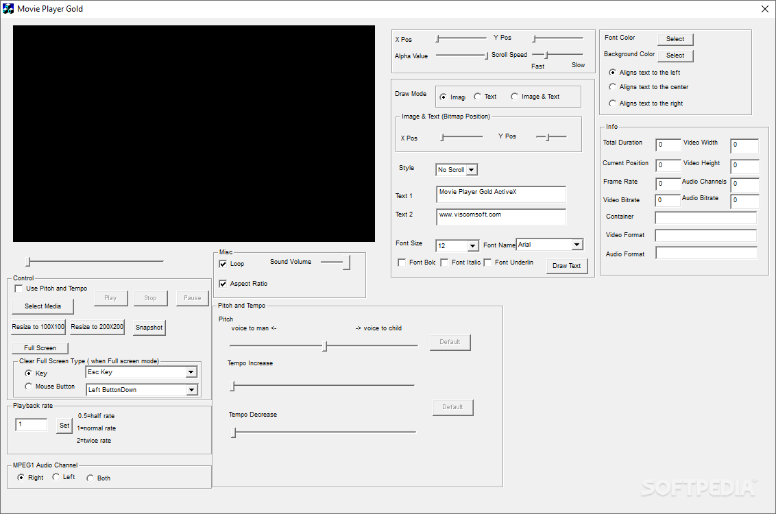 Movie Player Gold ActiveX Control screenshot #1