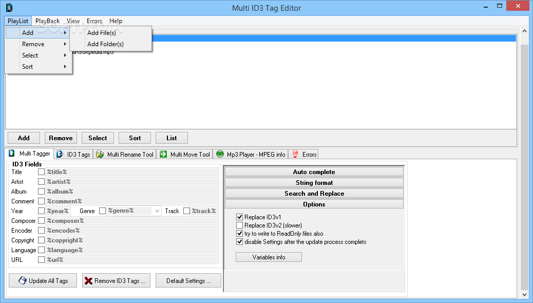 mp3 id3 tag editor windows 10