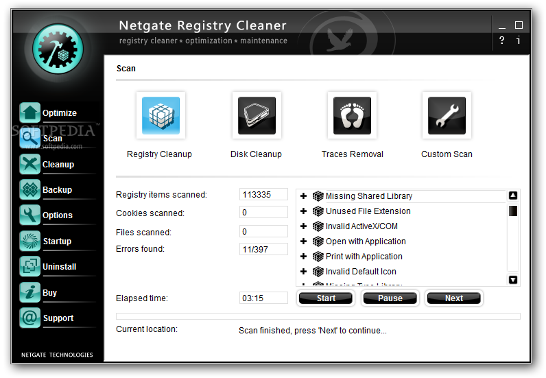 NETGATE Registry Cleaner screenshot #1