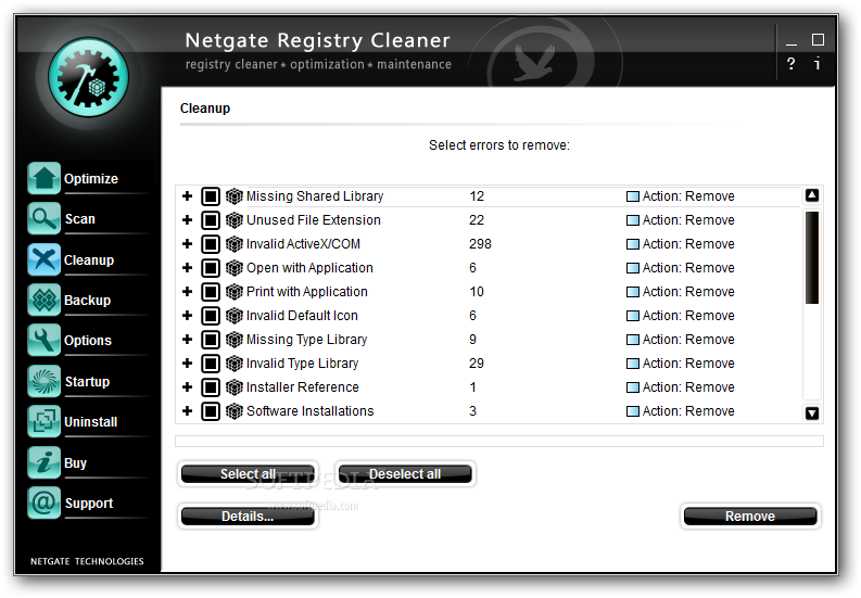 NETGATE Registry Cleaner screenshot #2